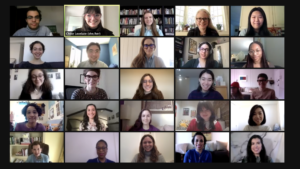 An image of Met interns on a zoom call